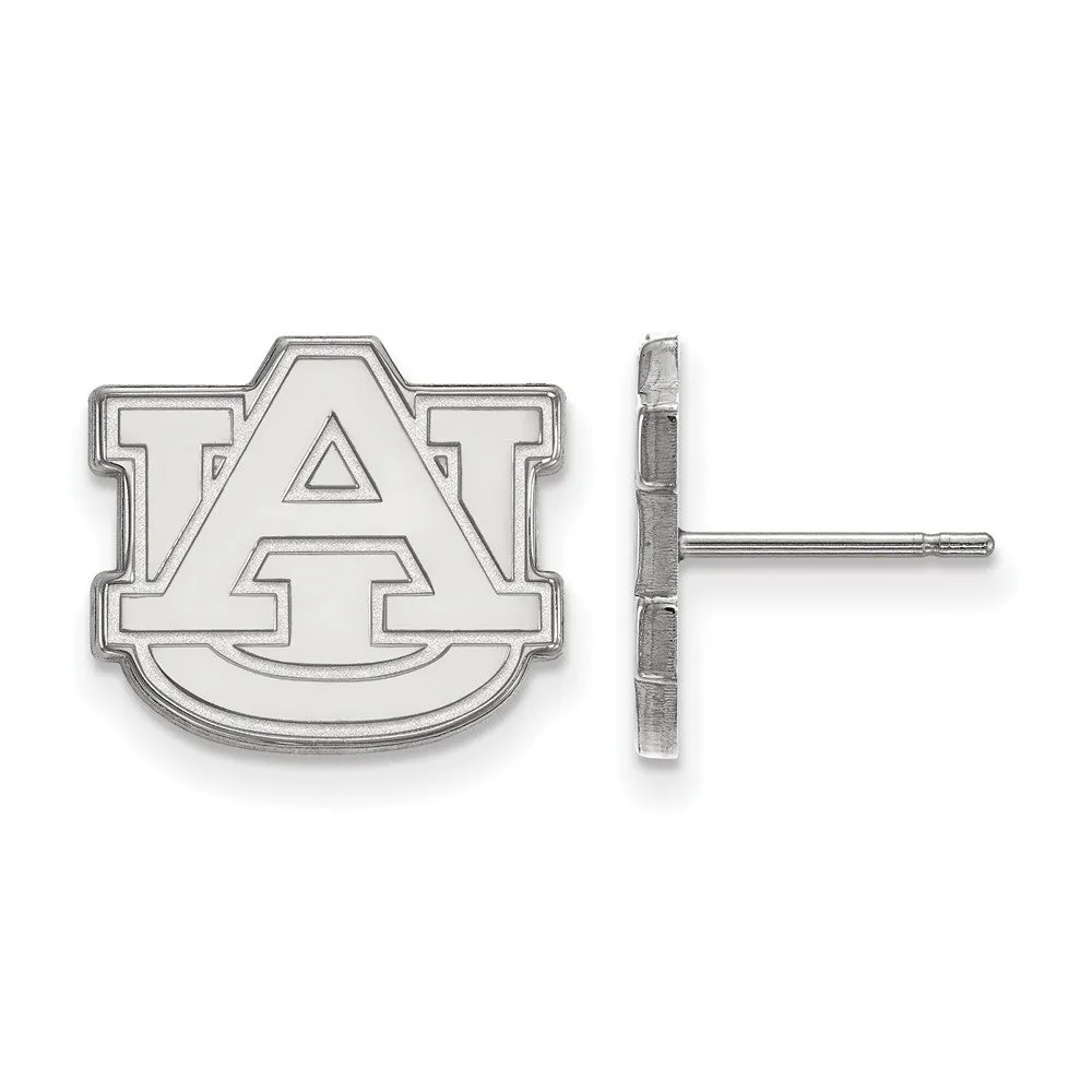 10k White Gold Auburn University Small Post Earrings