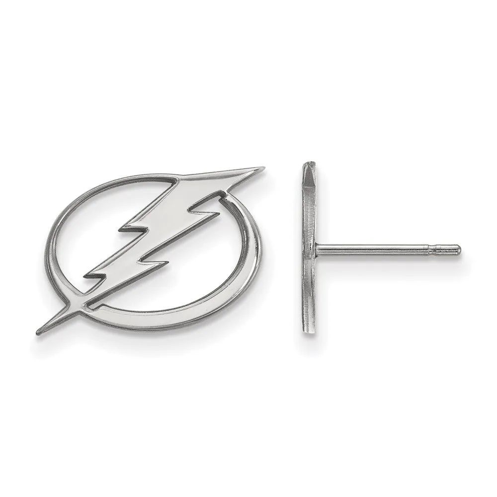 10k White Gold NHL Tampa Bay Lightning Small Post Earrings