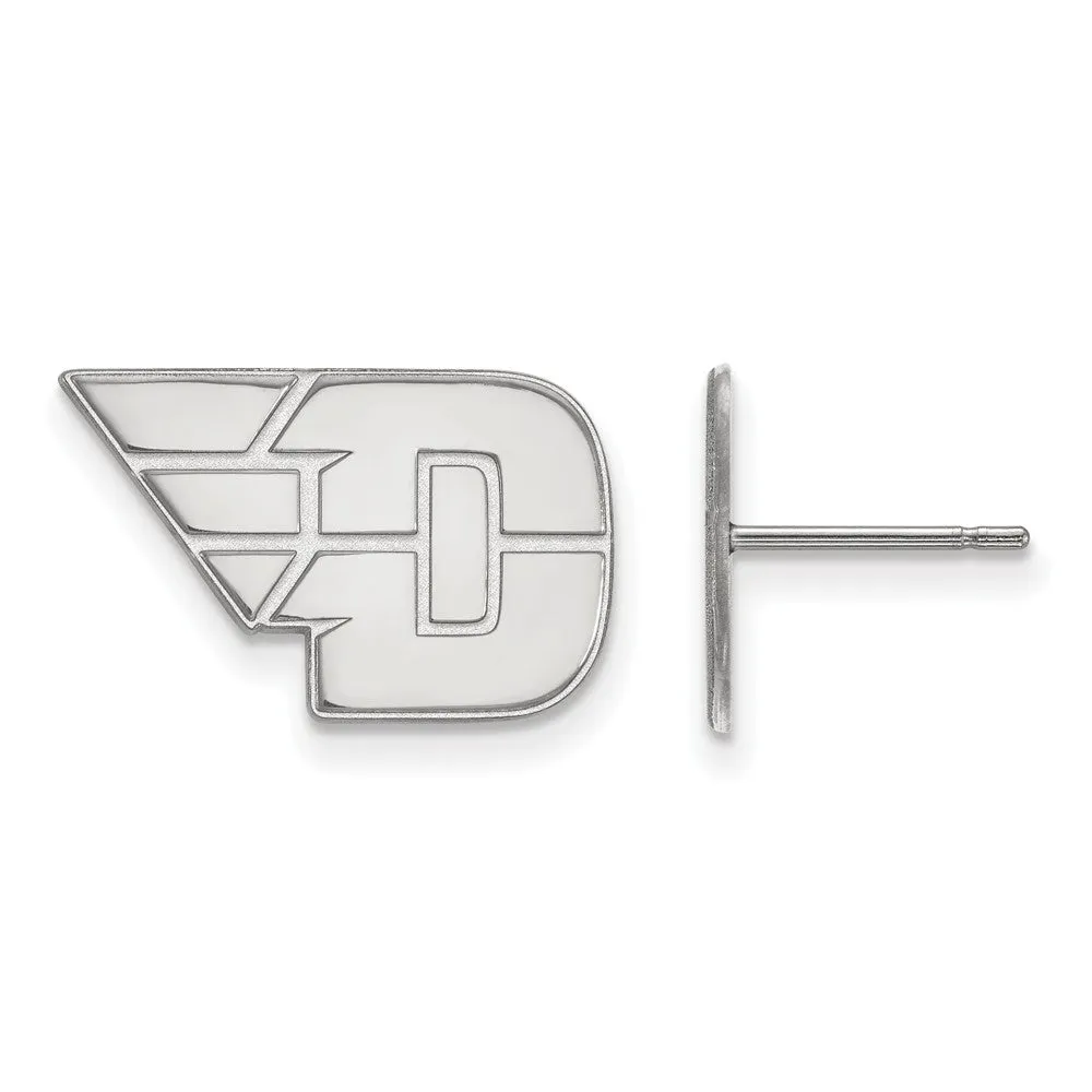 10k White Gold University of Dayton Small Post Earrings