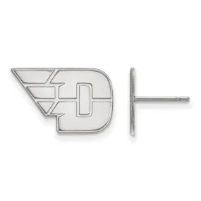 10k White Gold University of Dayton Small Post Earrings