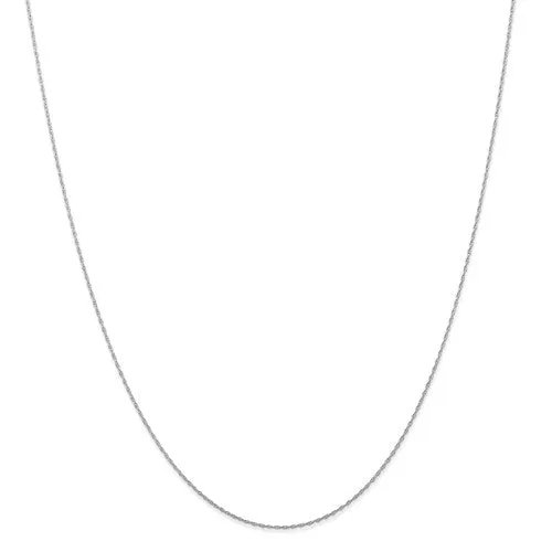 14k White Gold .5 mm Carded Cable Rope Chain Available Sizes 13-24