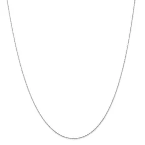 14k White Gold .5 mm Carded Cable Rope Chain Available Sizes 13-24