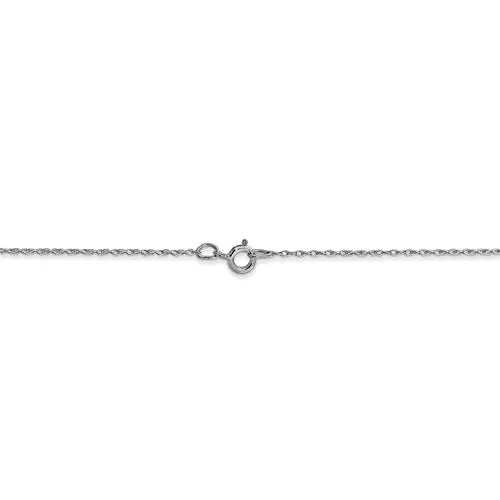 14k White Gold .5 mm Carded Cable Rope Chain Available Sizes 13-24