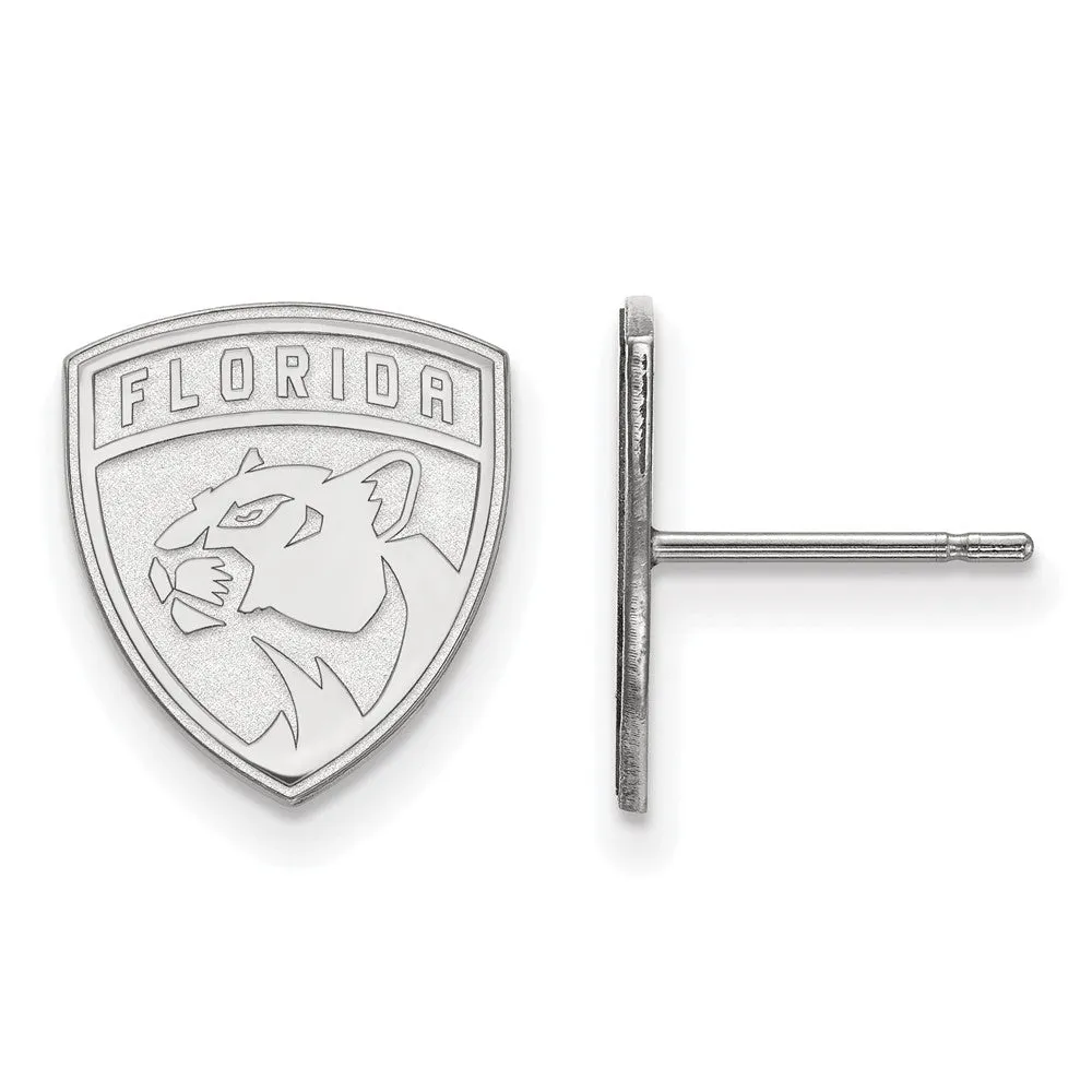 14k White Gold NHL Florida Panthers Small Post Earrings