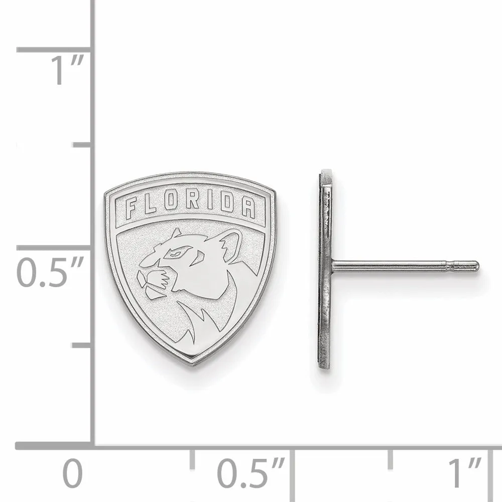 14k White Gold NHL Florida Panthers Small Post Earrings