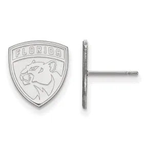 14k White Gold NHL Florida Panthers Small Post Earrings