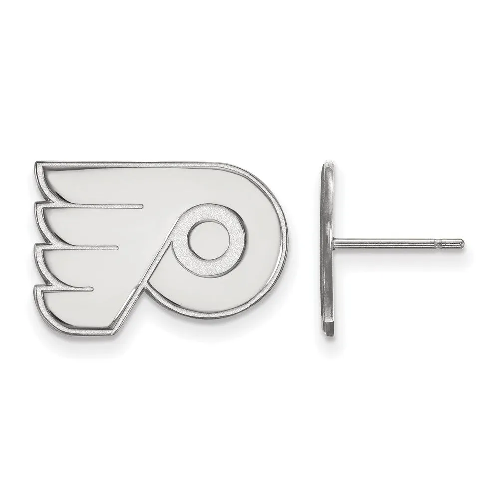 14k White Gold NHL Philadelphia Flyers Small Post Earrings