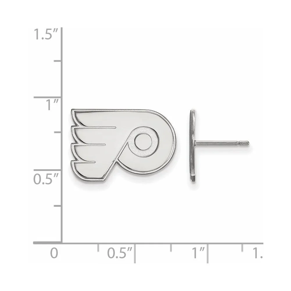 14k White Gold NHL Philadelphia Flyers Small Post Earrings