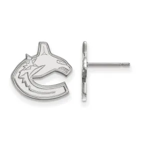 14k White Gold NHL Vancouver Canucks Small Post Earrings