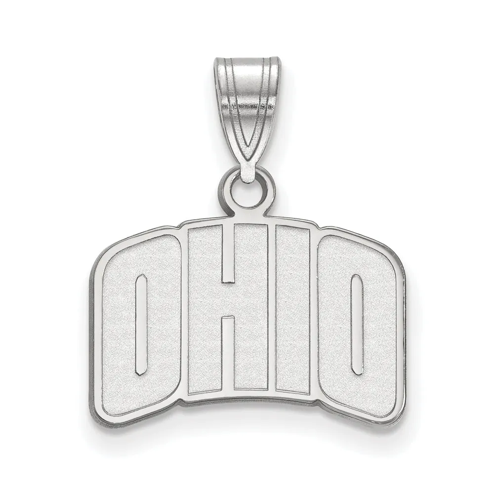 14k White Gold Ohio U. Small Pendant