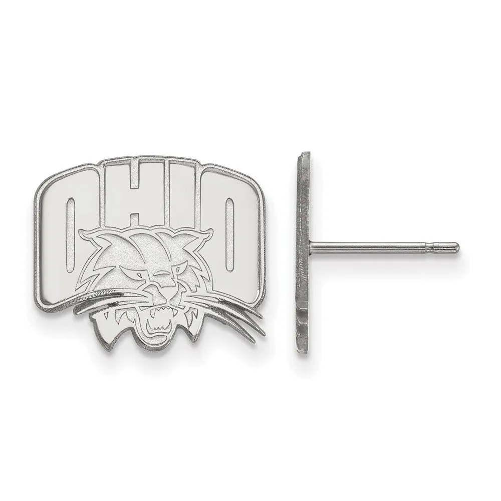 14k White Gold Ohio University Small Post Earrings