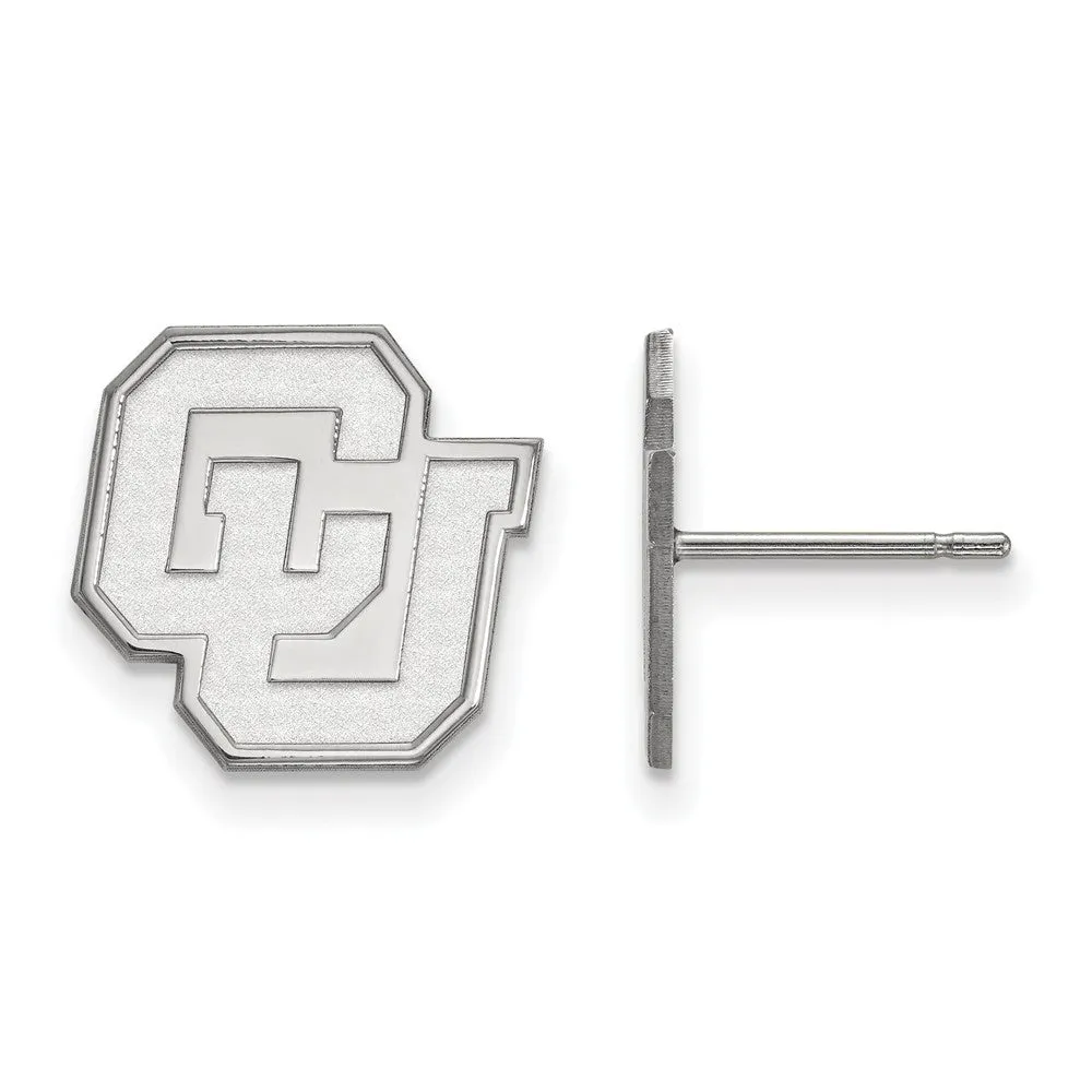 14k White Gold University of Colorado Small 'CU' Post Earrings