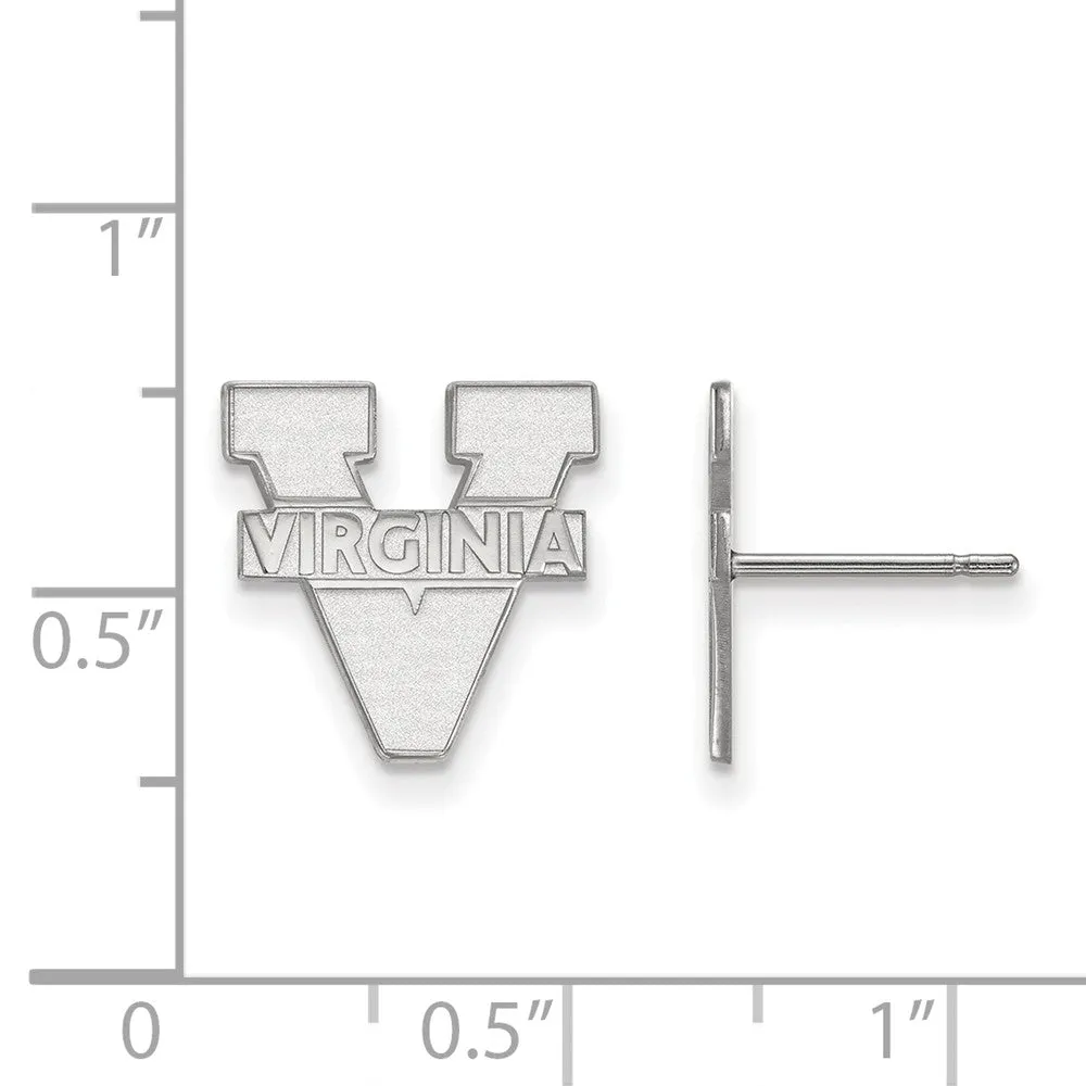 14k White Gold University of Virginia Small Post Earrings