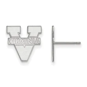 14k White Gold University of Virginia Small Post Earrings