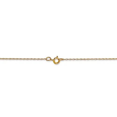 14k Yellow Gold .5 mm Carded Cable Rope Chain Available Sizes 13-24