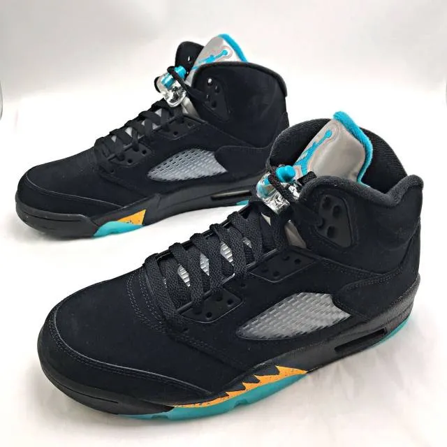 2023 nike air jordan 5 retro aqua 8-13 black taxi