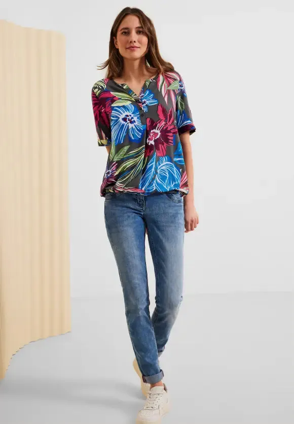 343930- Floral Print Top - Cecil