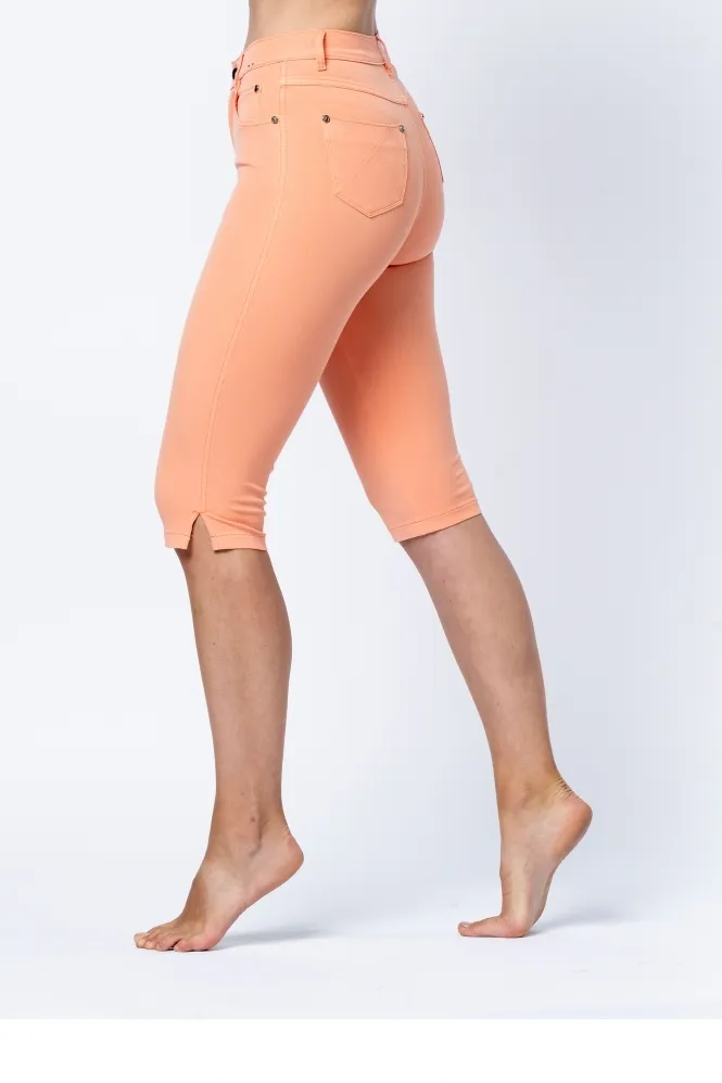 4 Way Stretch Pedal Pusher Jeans - Orange - 2409-191