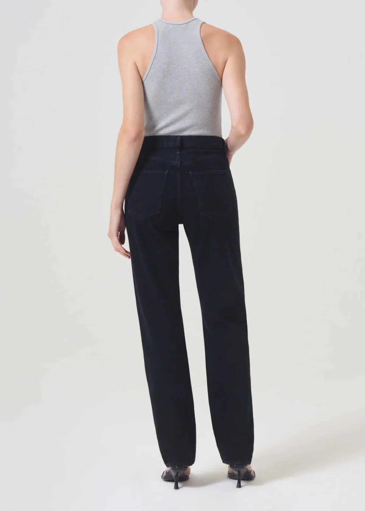 90's Pinch Waist Long High Rise Straight - Crushed