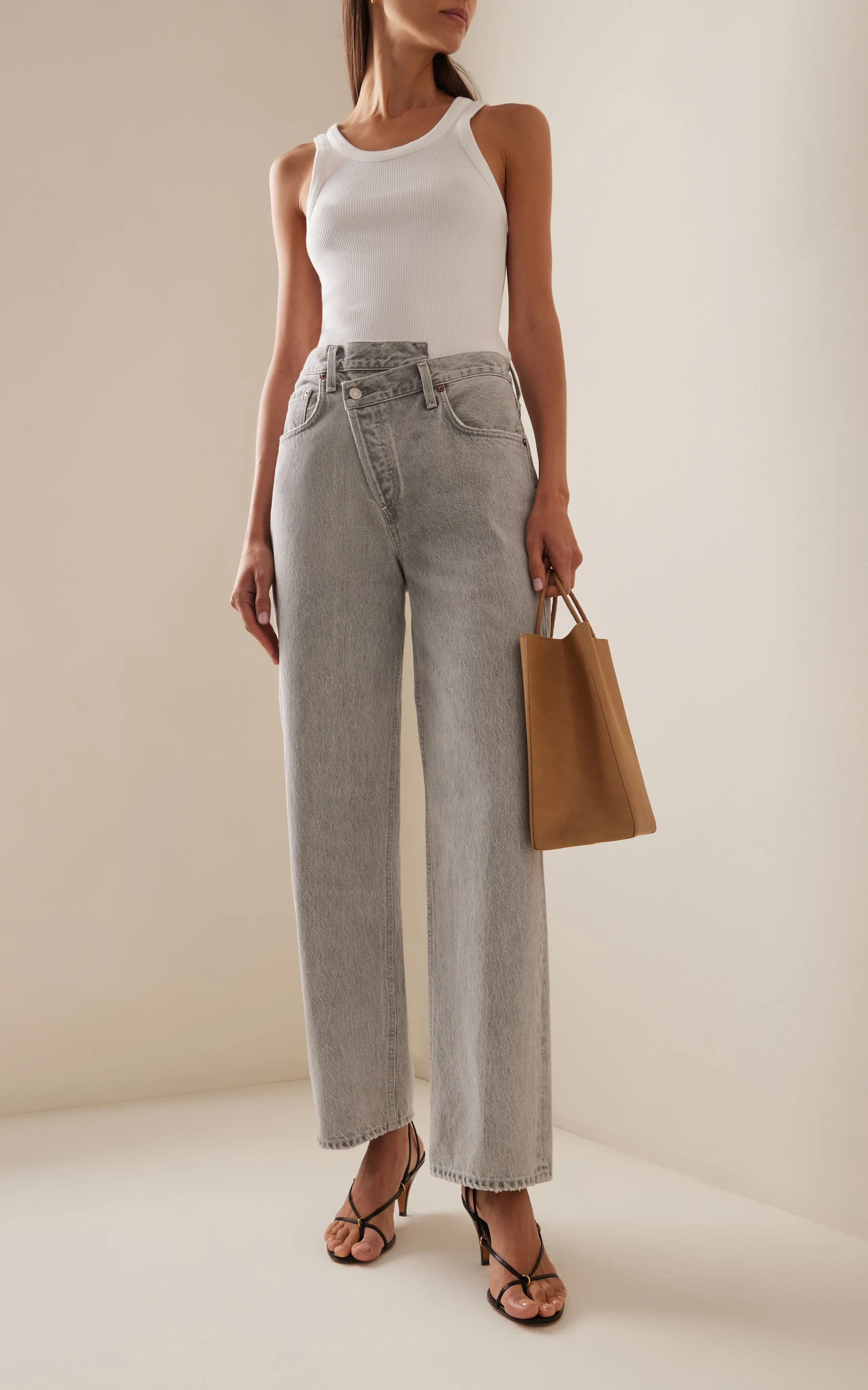 Agolde Criss Cross Mid-Rise Straight-Leg Jeans