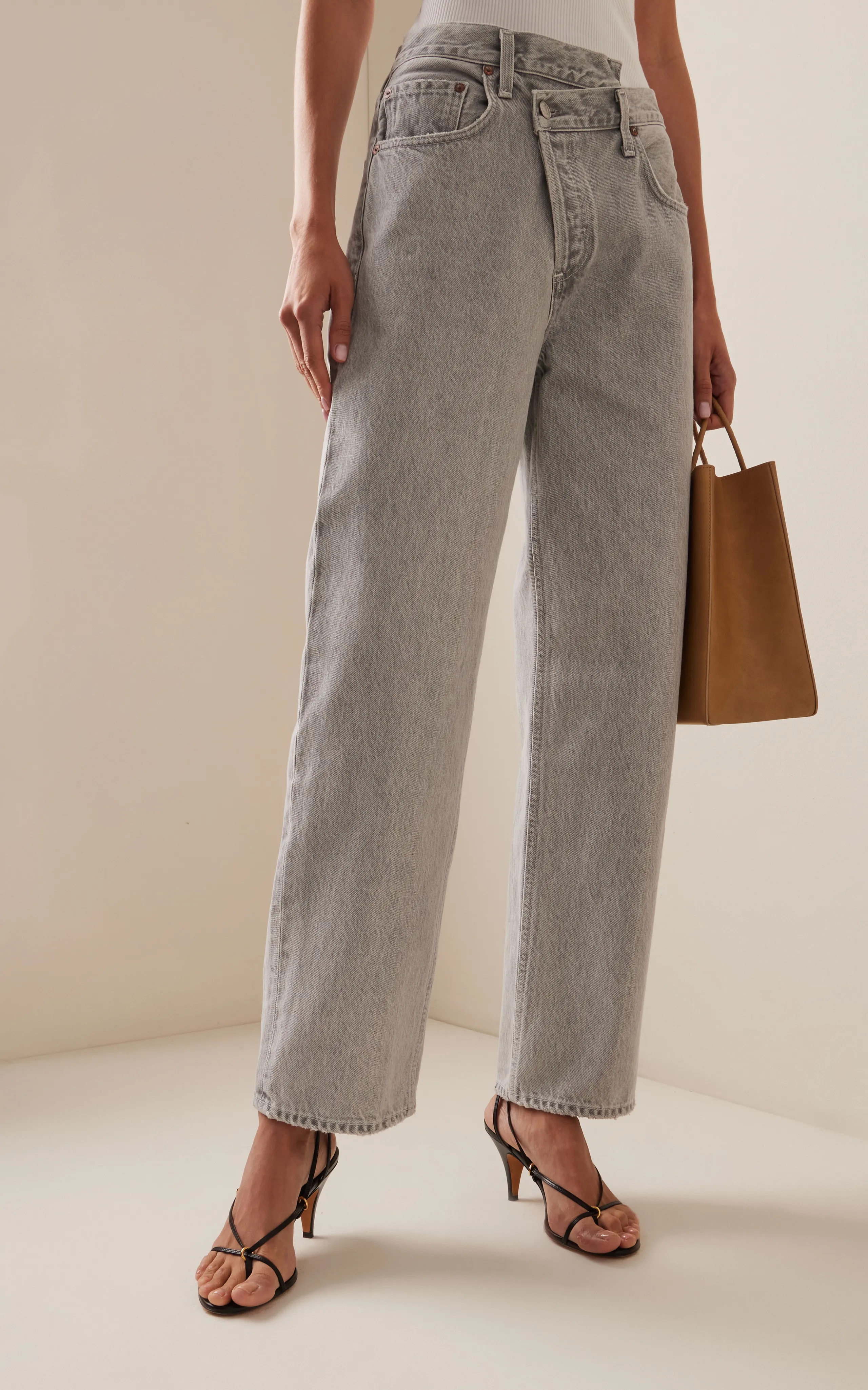 Agolde Criss Cross Mid-Rise Straight-Leg Jeans