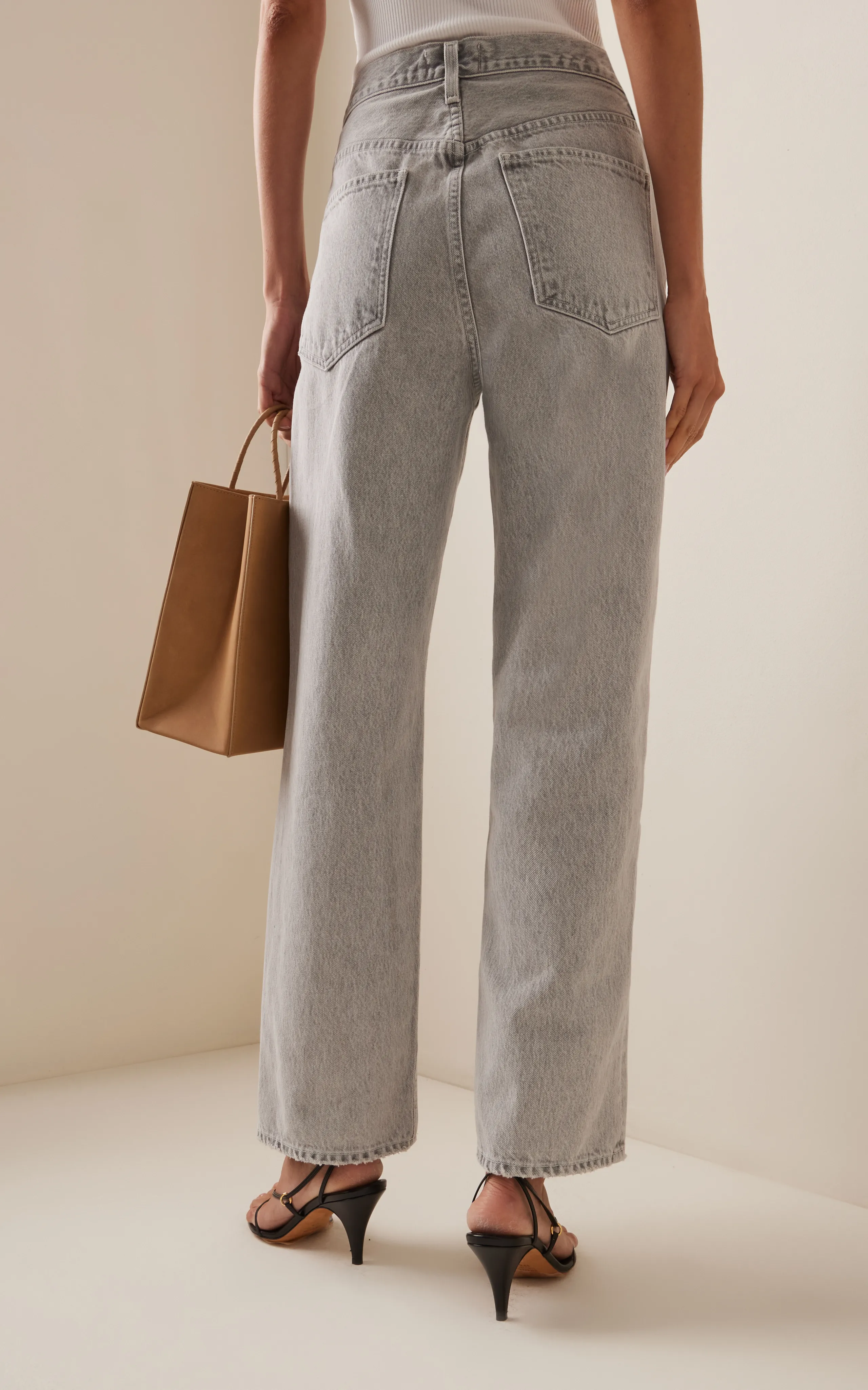 Agolde Criss Cross Mid-Rise Straight-Leg Jeans