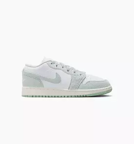 Air Jordan 1 Low SE Seafoam Grade School Lifestyle Shoe - White/Seafoam/Sail