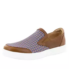 Alegria Men's Bender Tan Plaid Shoe