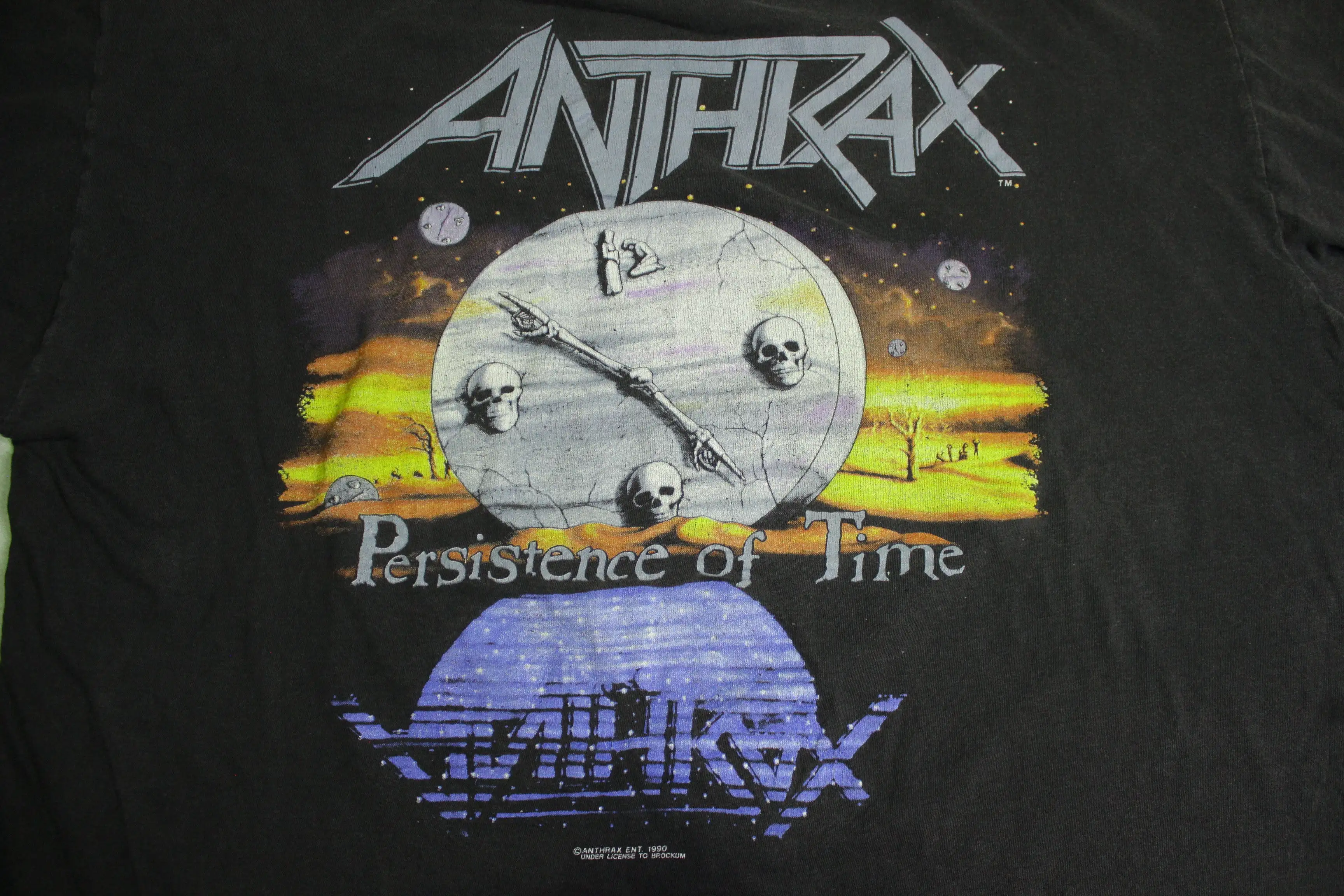 Anthrax Persistance of Time 1990 Vintage Brockum Concert Cities Single Stitch USA Made T-Shirt