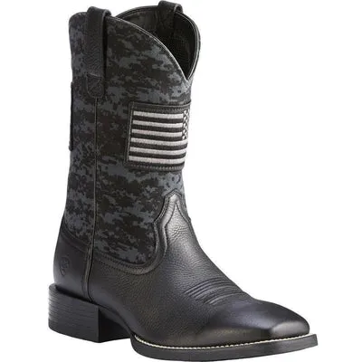 Ariat Men's Black Camo Sport Patriot Western Boots - Square Toe    10023361