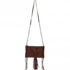 Ashwood Handcrafted Leather Crossbody Bag with Fringe Detail Rust: ela 1303