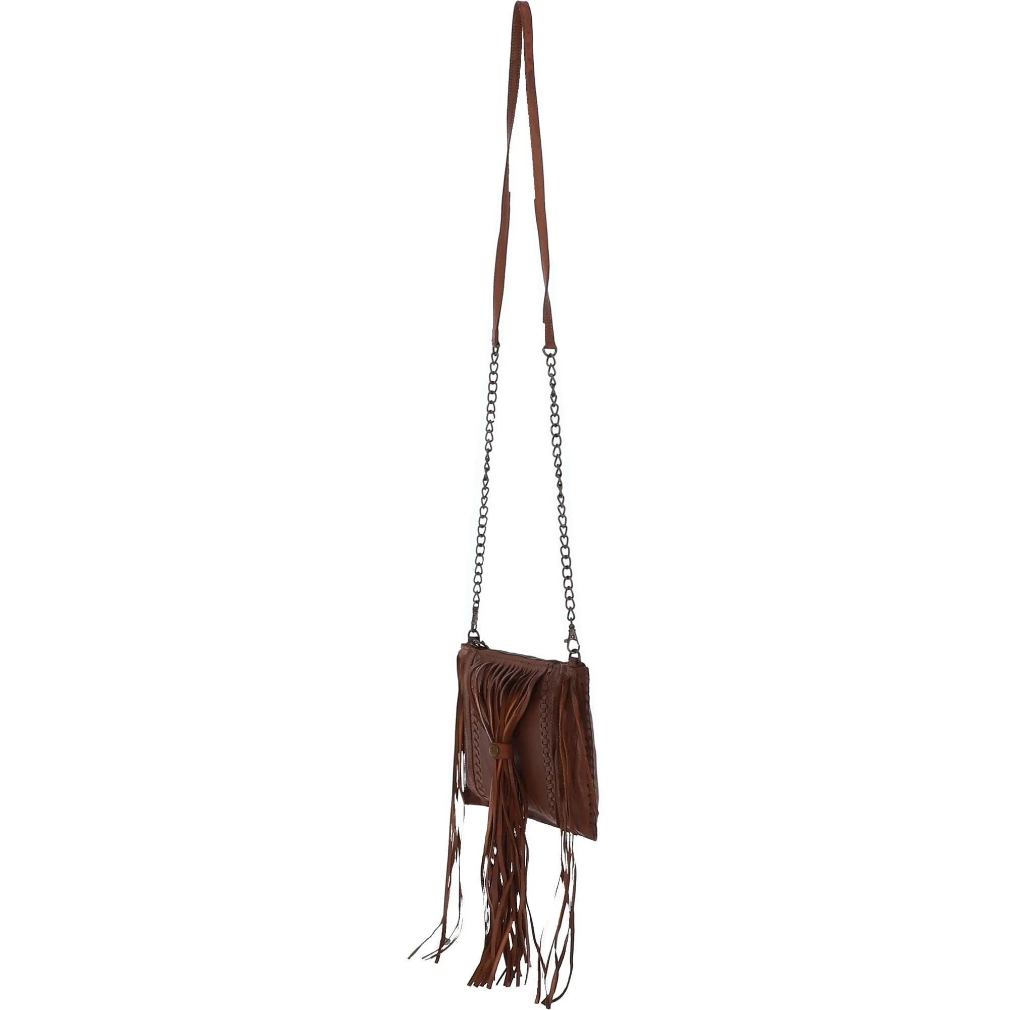 Ashwood Handcrafted Leather Crossbody Bag with Fringe Detail Rust: ela 1303