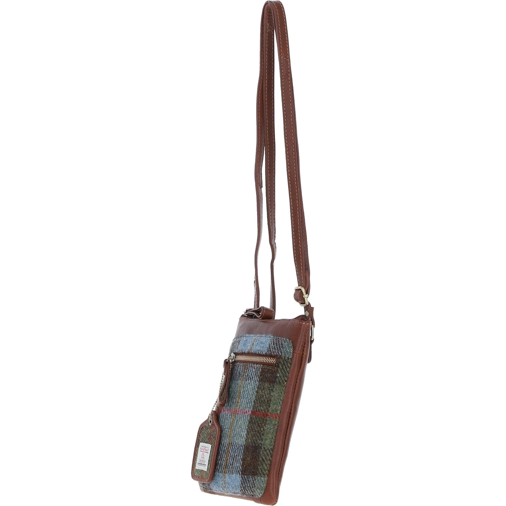 Authentic Ashwood Leather & Harris Tweed Crossbody Bag Brown/Mcload: TW-29-02-TM