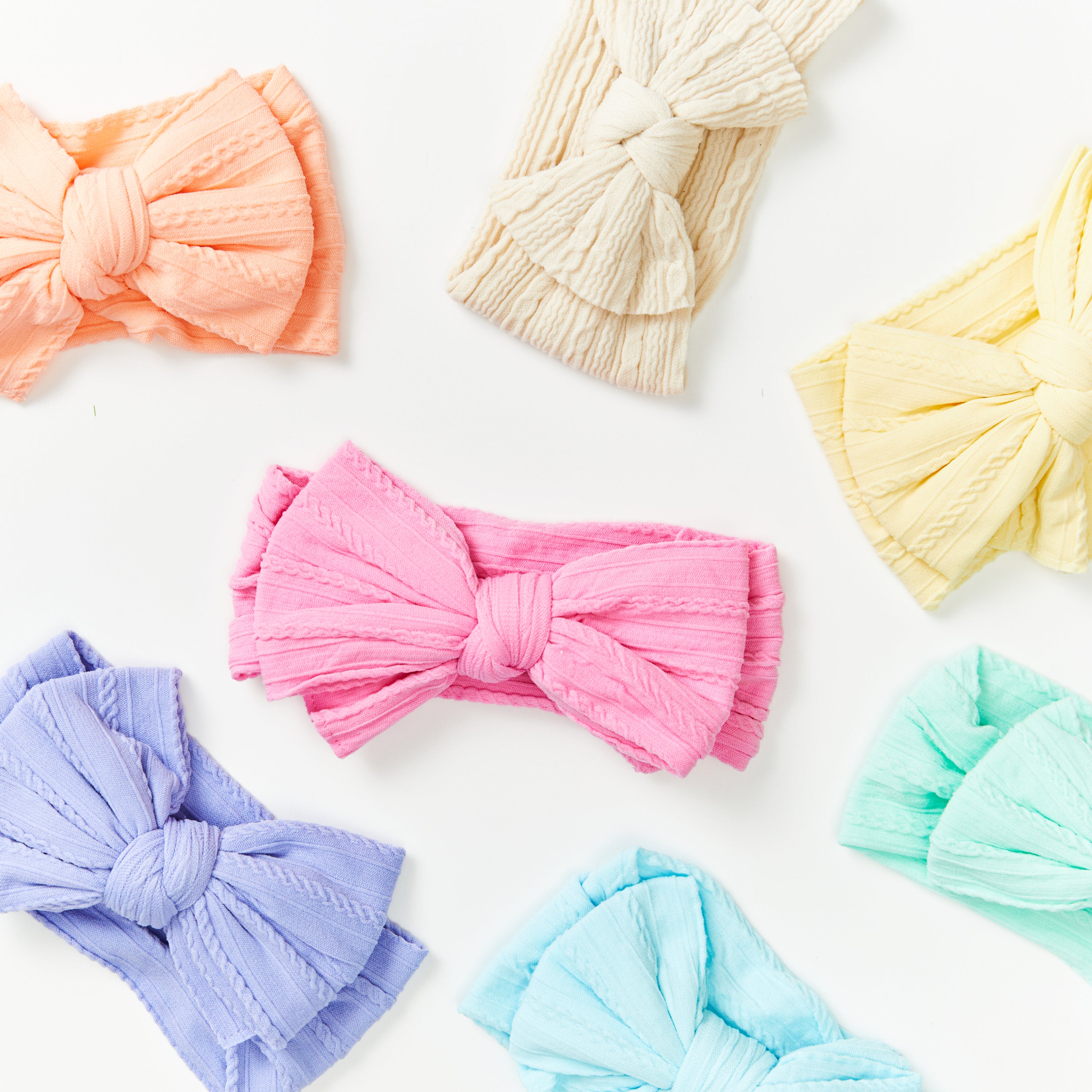 Baby Top Knot Double Bow Headband Sky