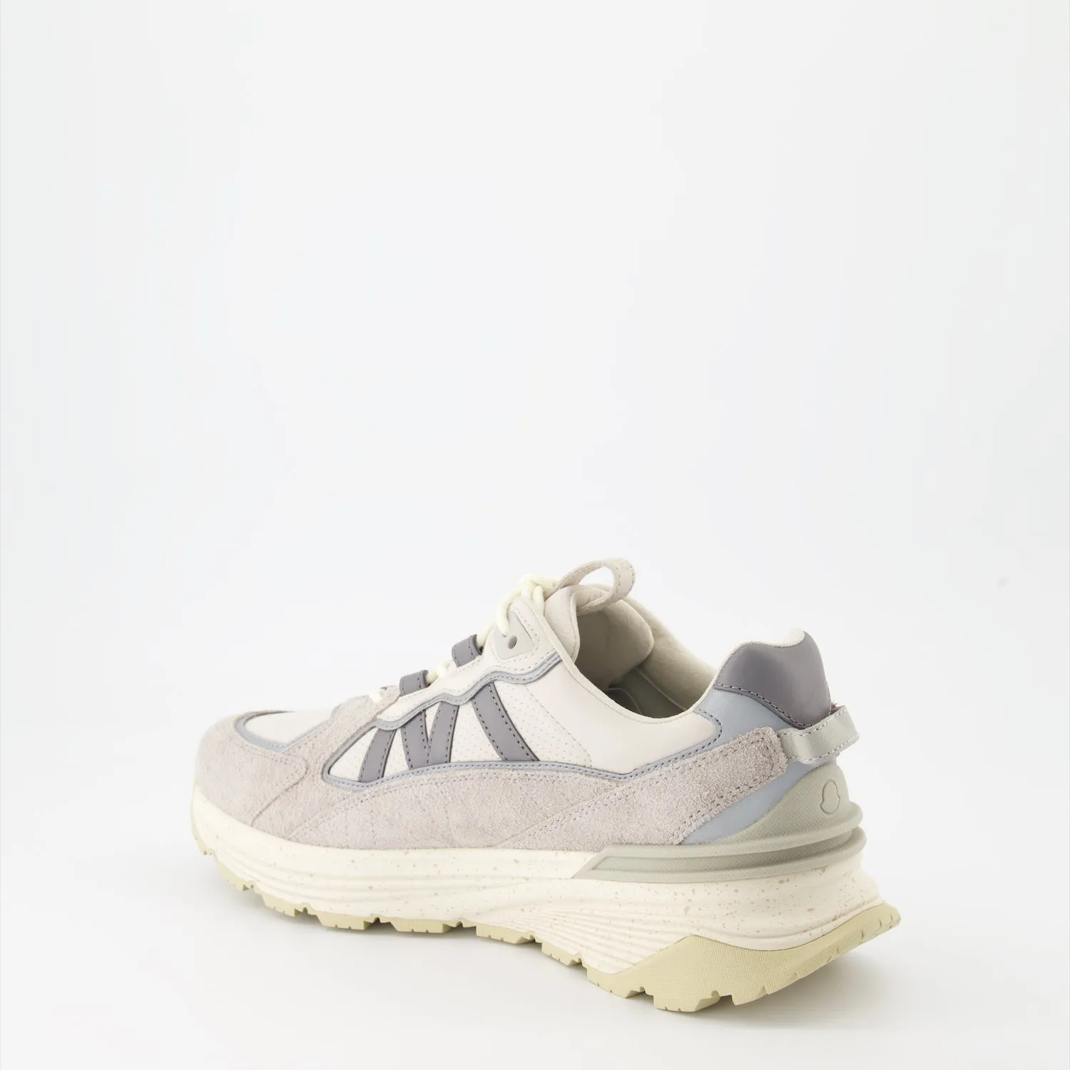 Beige Lite Runner Leather and Suede Sneakers