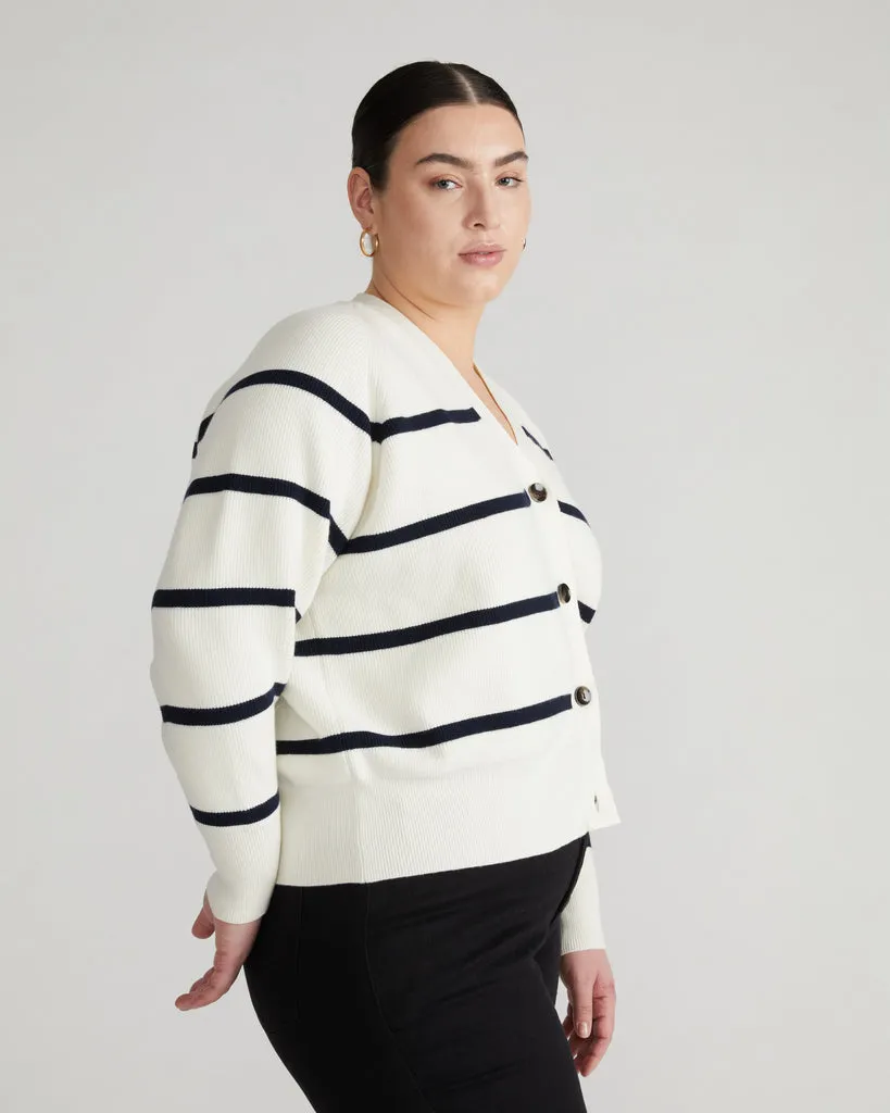 Better-Than-Wool Cardigan - White/Navy