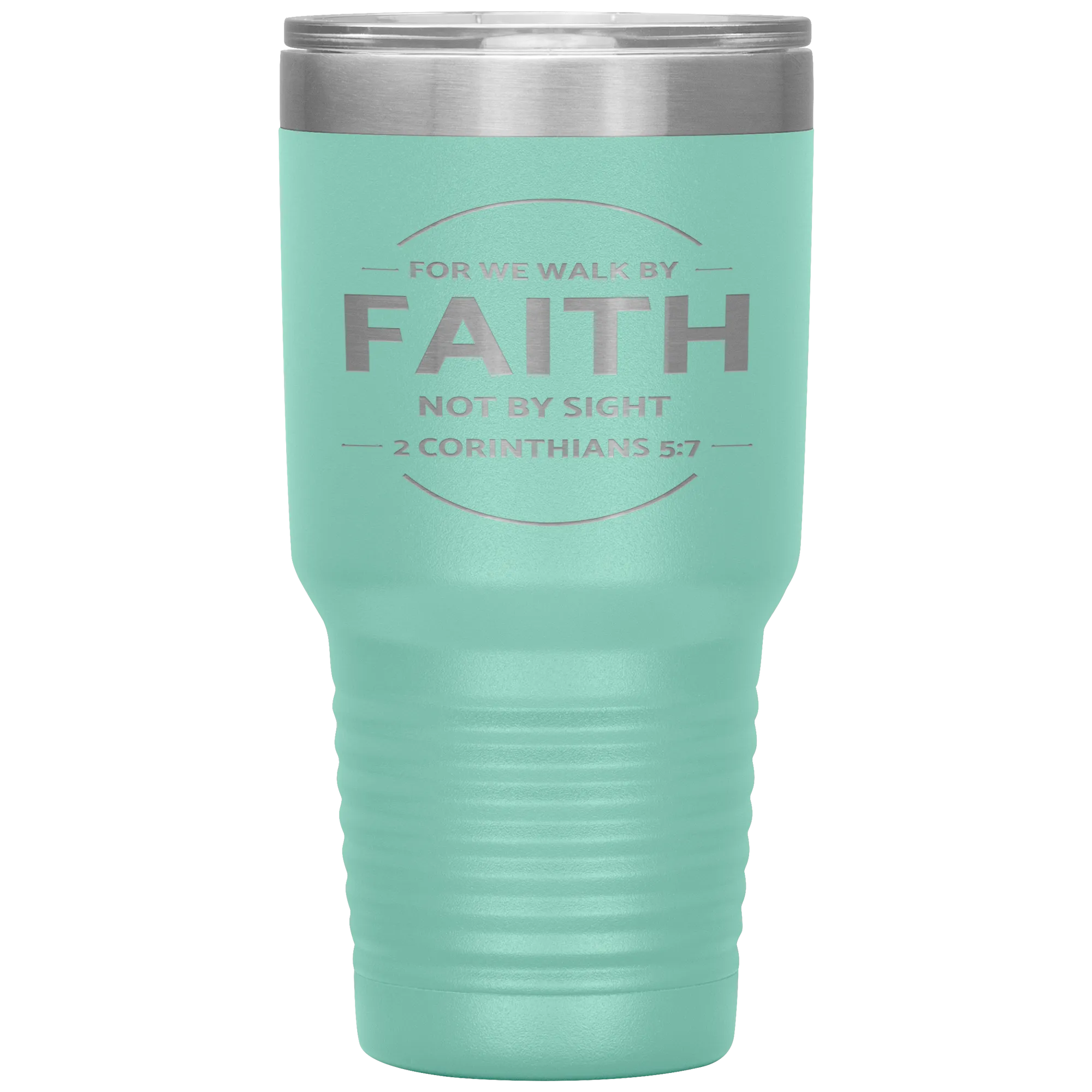 Bible Verses 30oz Stainless Steel Vacuum Insulated Tumbler - 2 Corinthians 5:7 Design 13