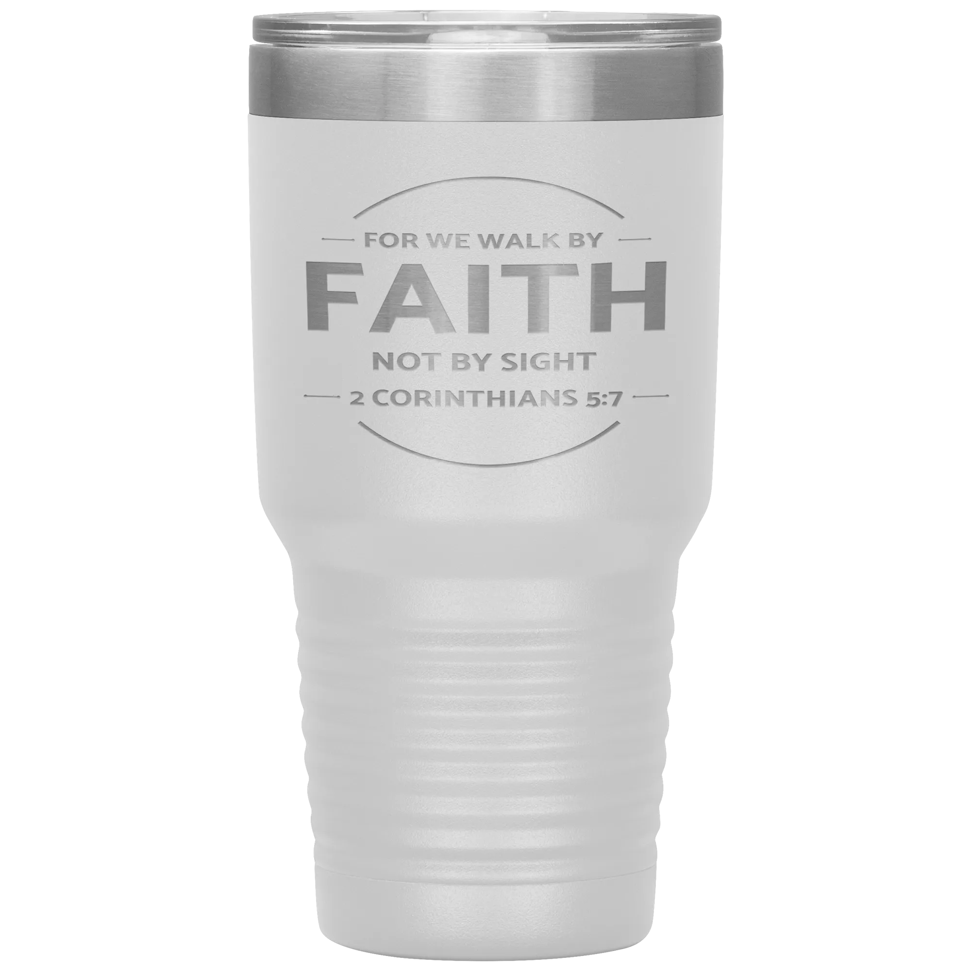 Bible Verses 30oz Stainless Steel Vacuum Insulated Tumbler - 2 Corinthians 5:7 Design 13