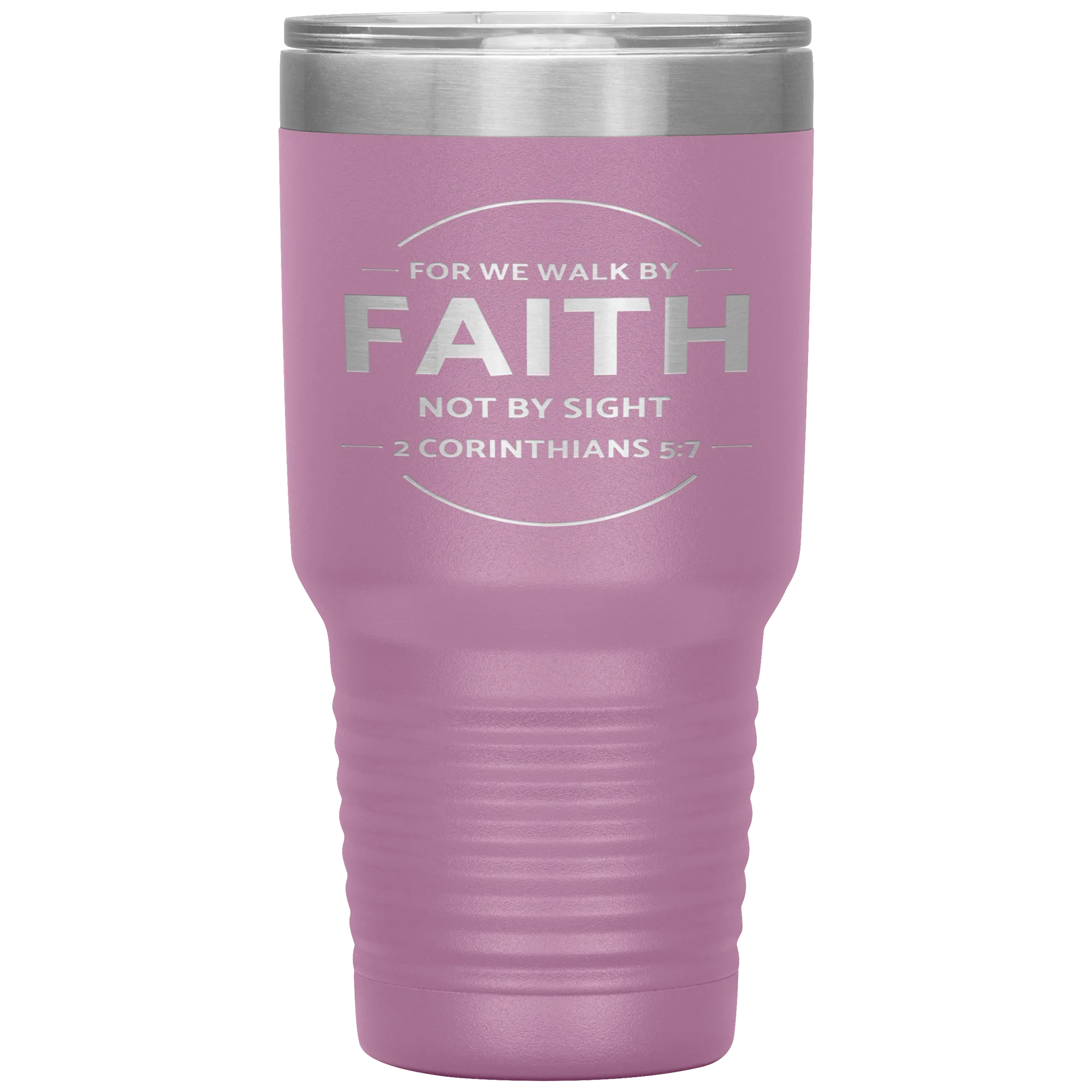 Bible Verses 30oz Stainless Steel Vacuum Insulated Tumbler - 2 Corinthians 5:7 Design 13