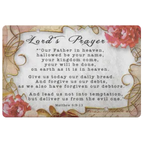 Bible Verses Anti-Slip Protective Doormat Lord's Prayer ~Matthew 6:9-13~ (Design: Flower Frame 2)