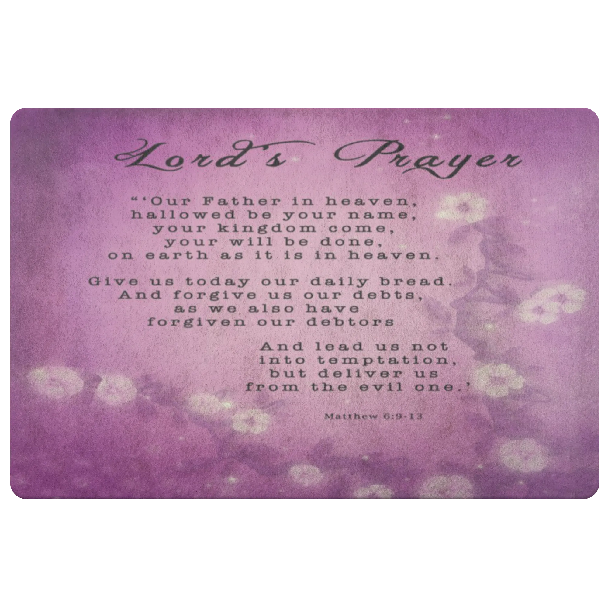 Bible Verses Anti-Slip Protective Doormat Lord's Prayer ~Matthew 6:9-13~ (Design: Misty 1)