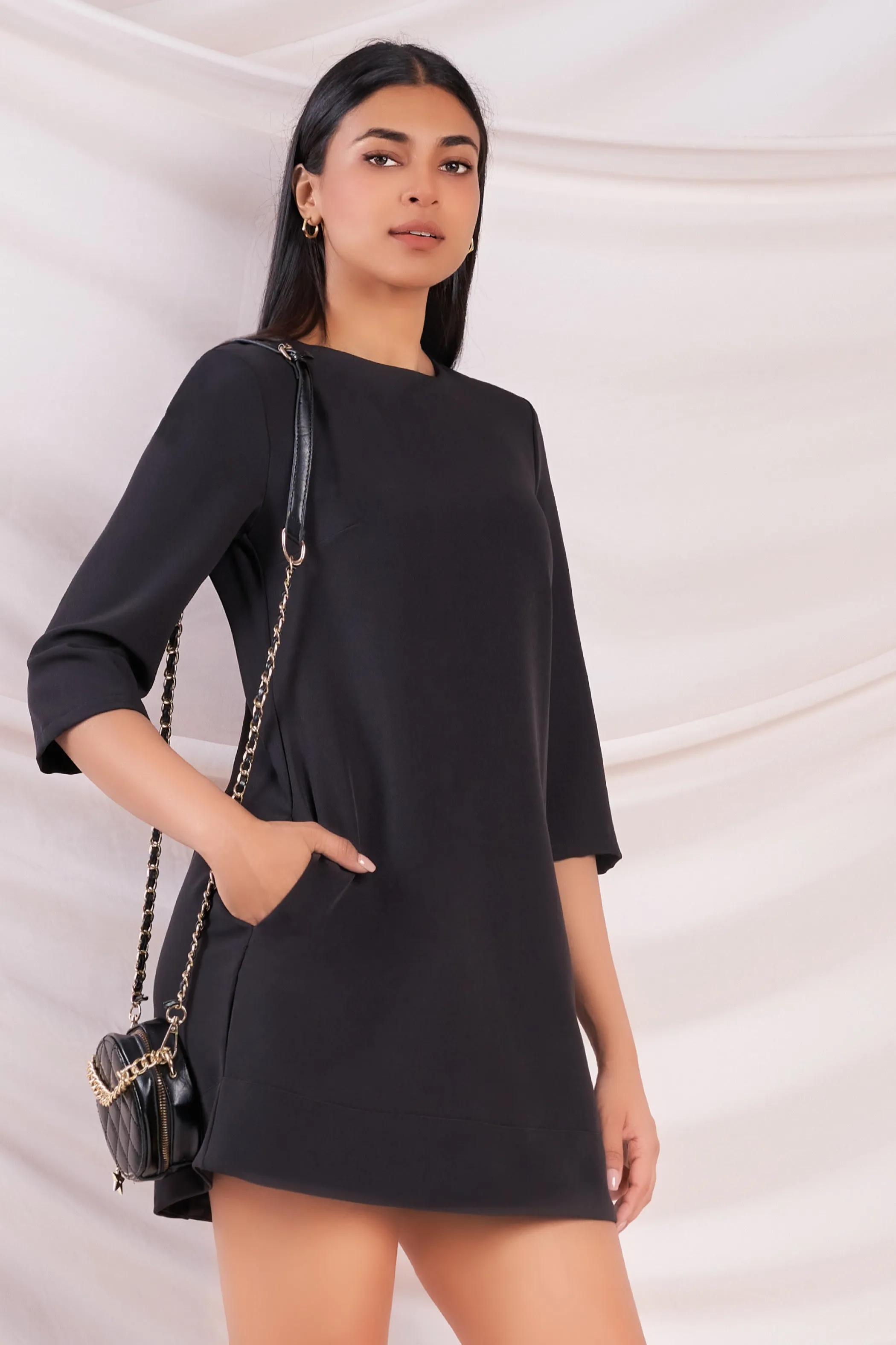 Black Mini Shift Dress