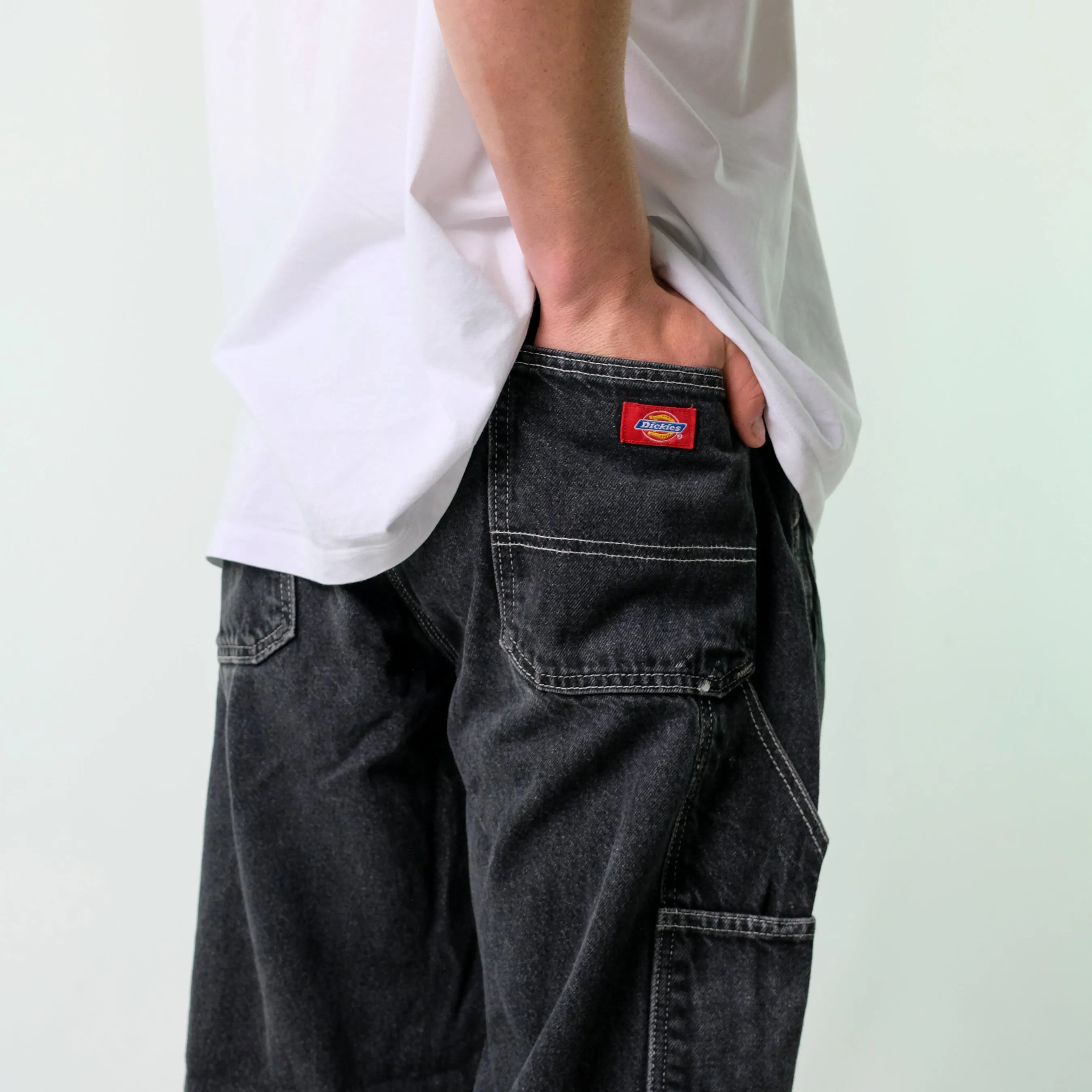 Black y2ks Dickies Denim Carpenter Jeans Baggy Pants (38x32)