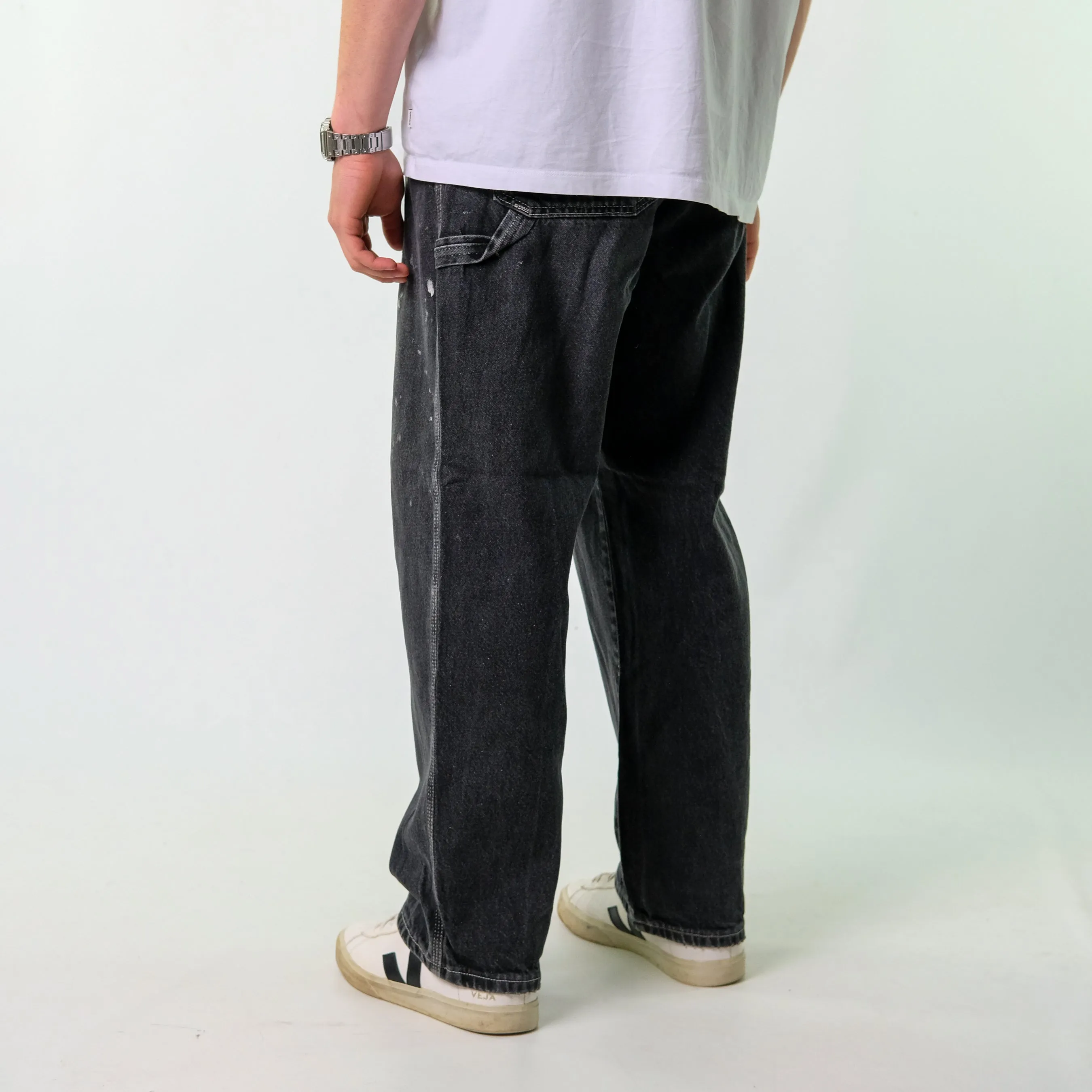 Black y2ks Dickies Denim Carpenter Jeans Baggy Pants (38x32)