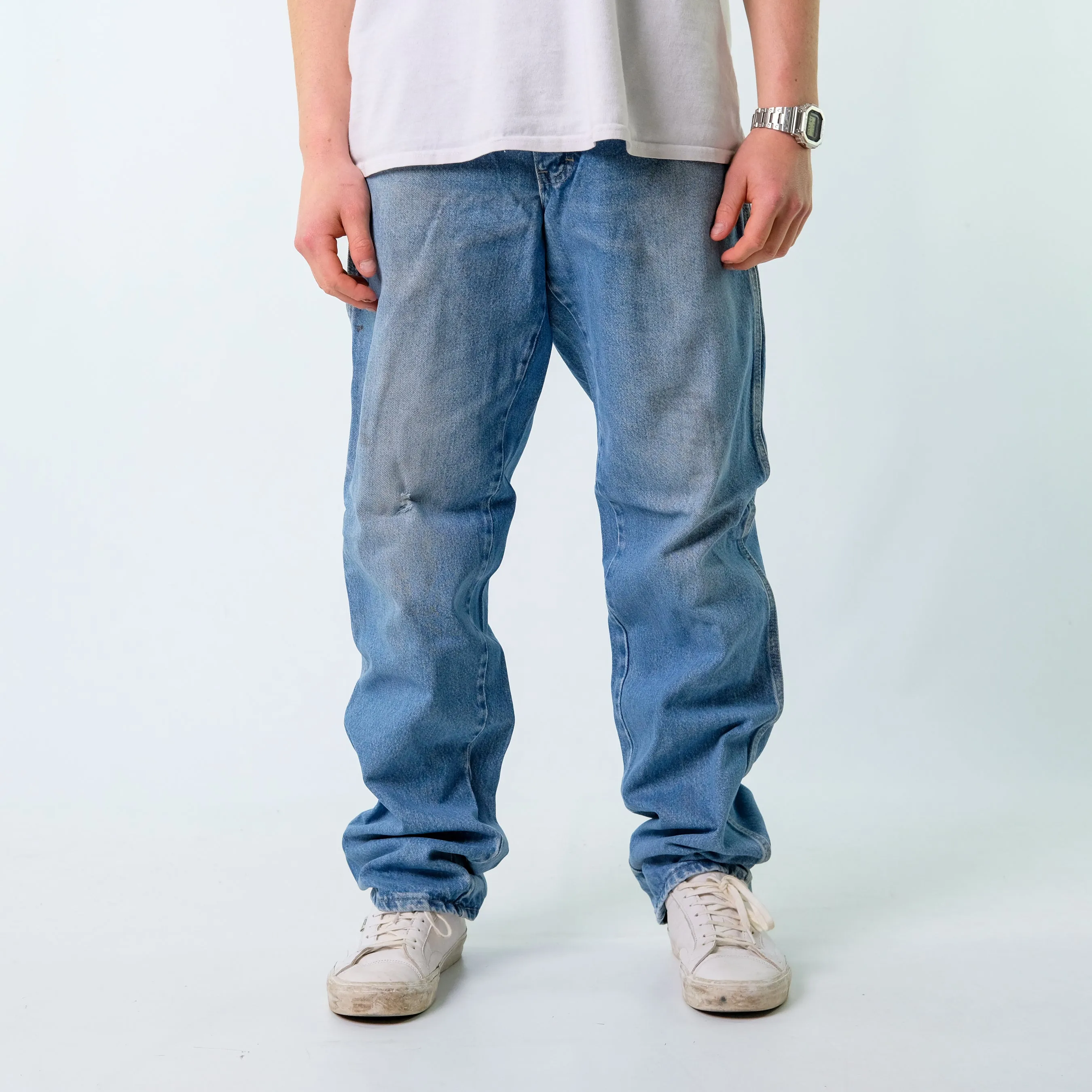 Blue y2ks Dickies Denim Carpenter Baggy Jeans Pants (34x36)