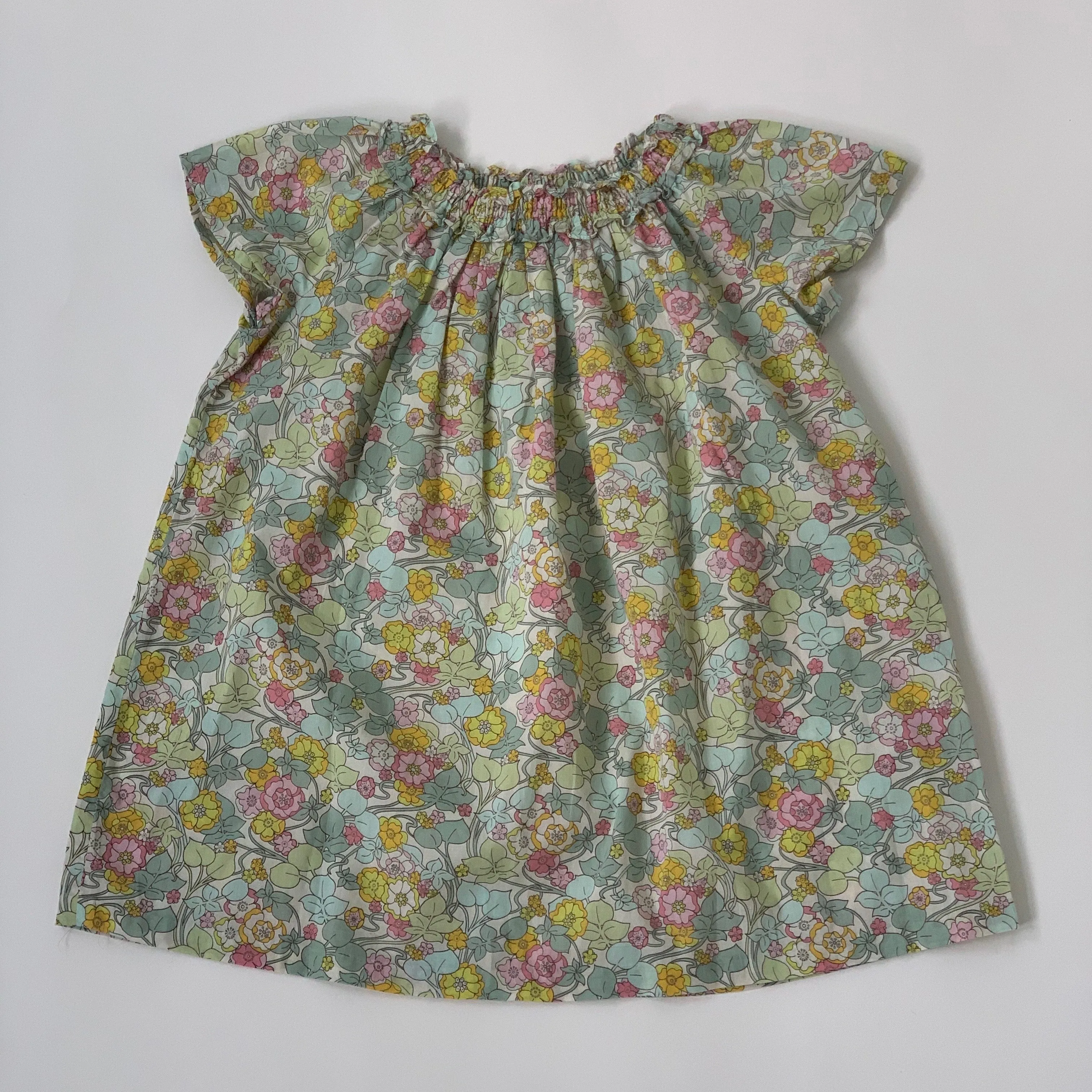 Bonpoint Mint Green Liberty Print Dress: 6 Years