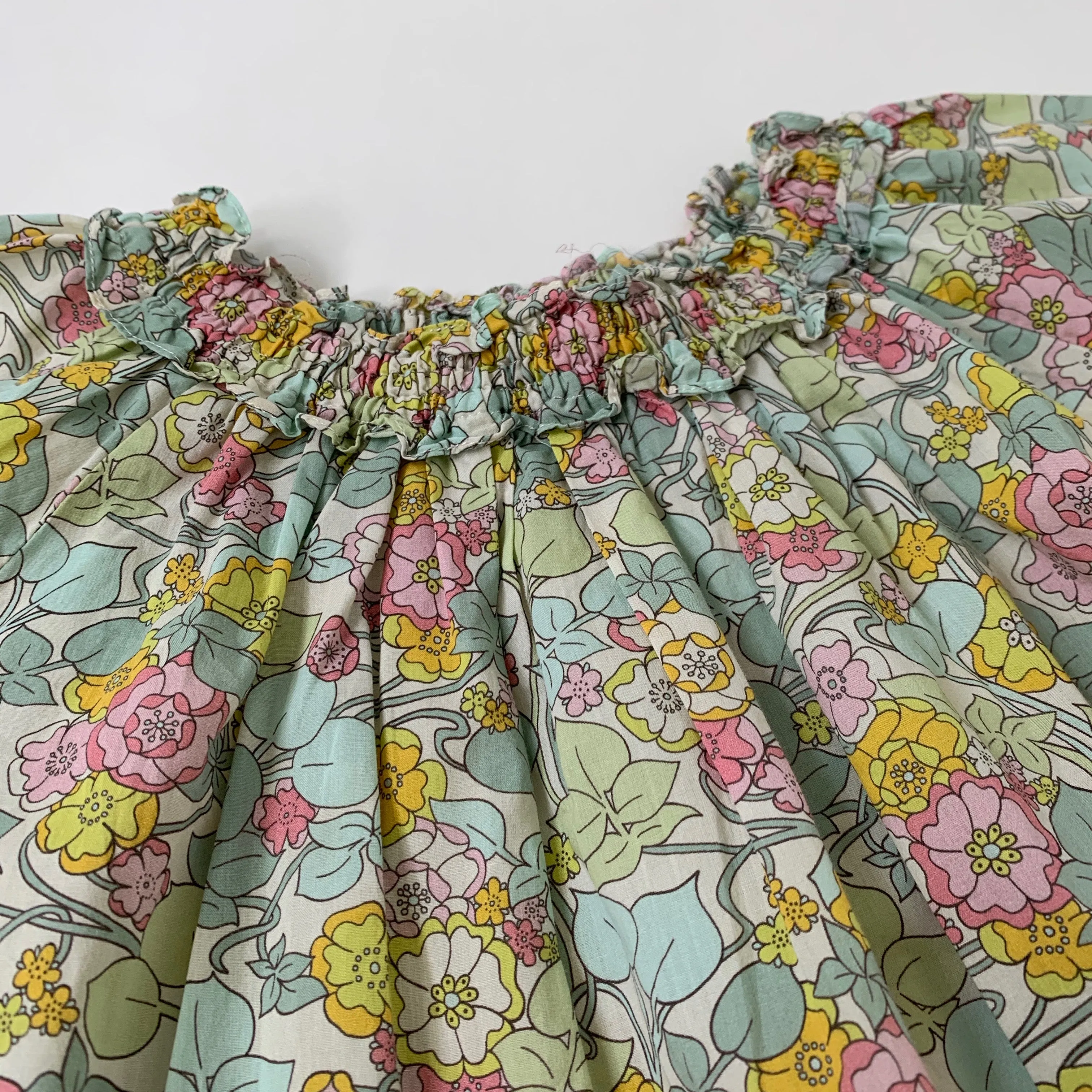 Bonpoint Mint Green Liberty Print Dress: 6 Years