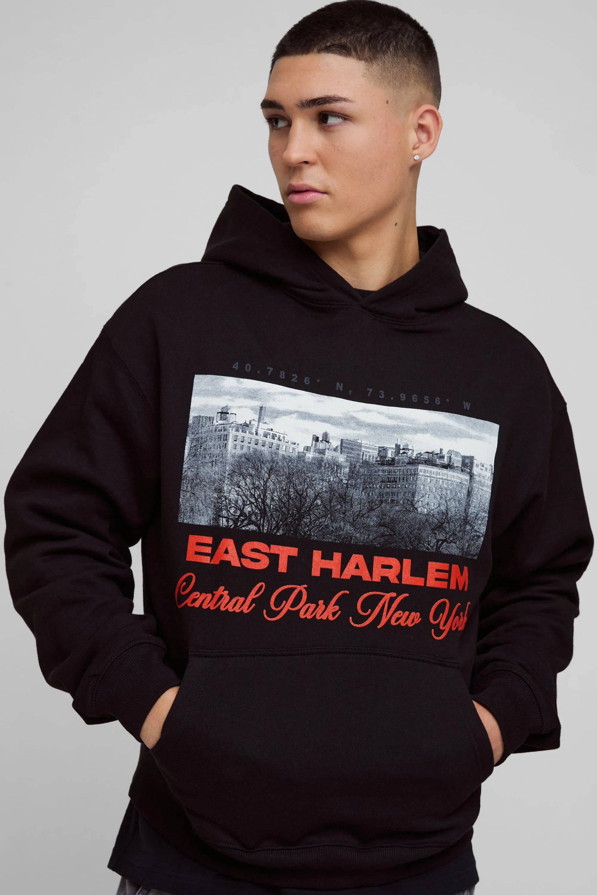 Boxy East Harlem Box Graphic Hoodie