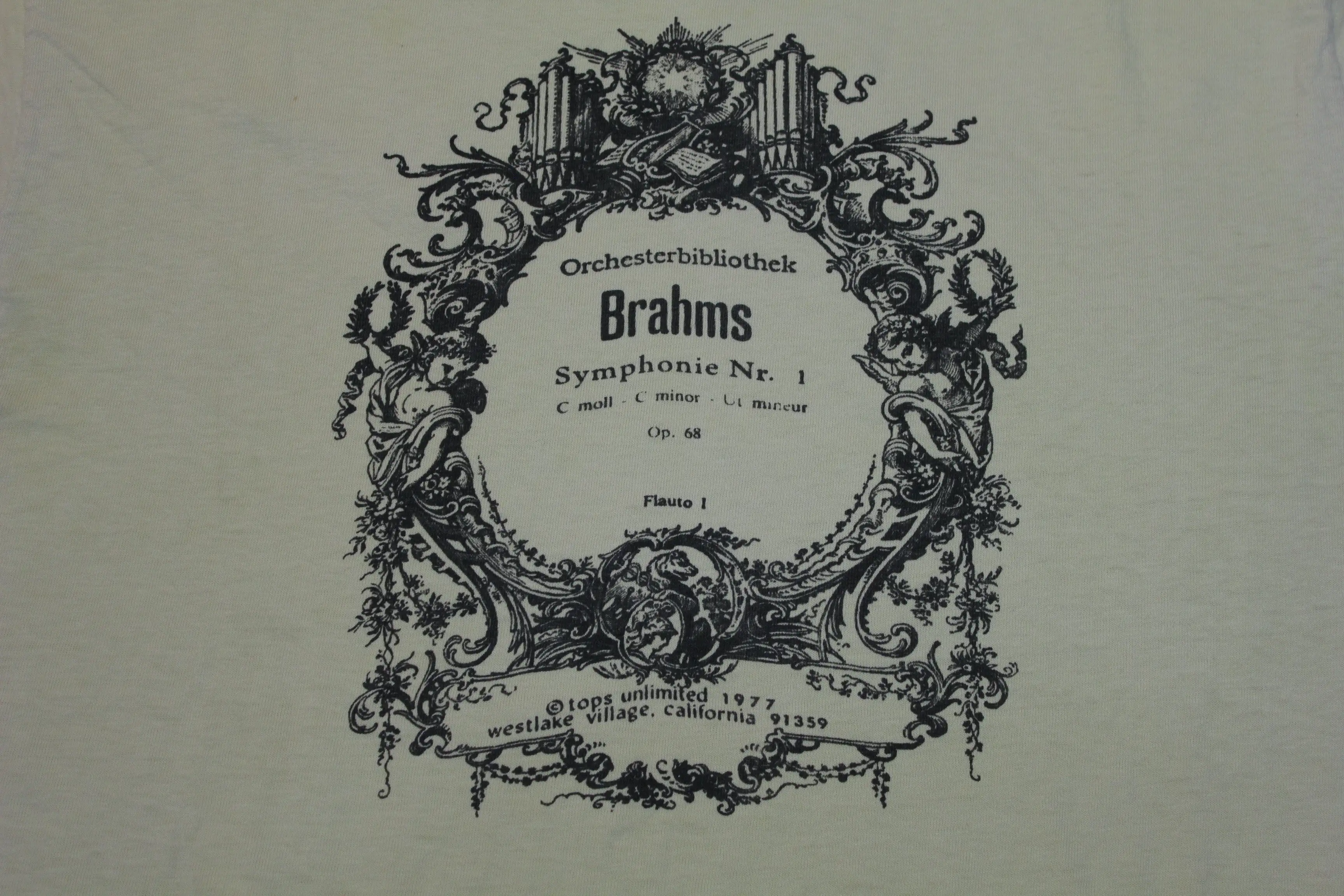 Brams Orchesterbibliothek Symphonie Nr. 1 Vintage 1977 Tops Unlimited 70's T-Shirt