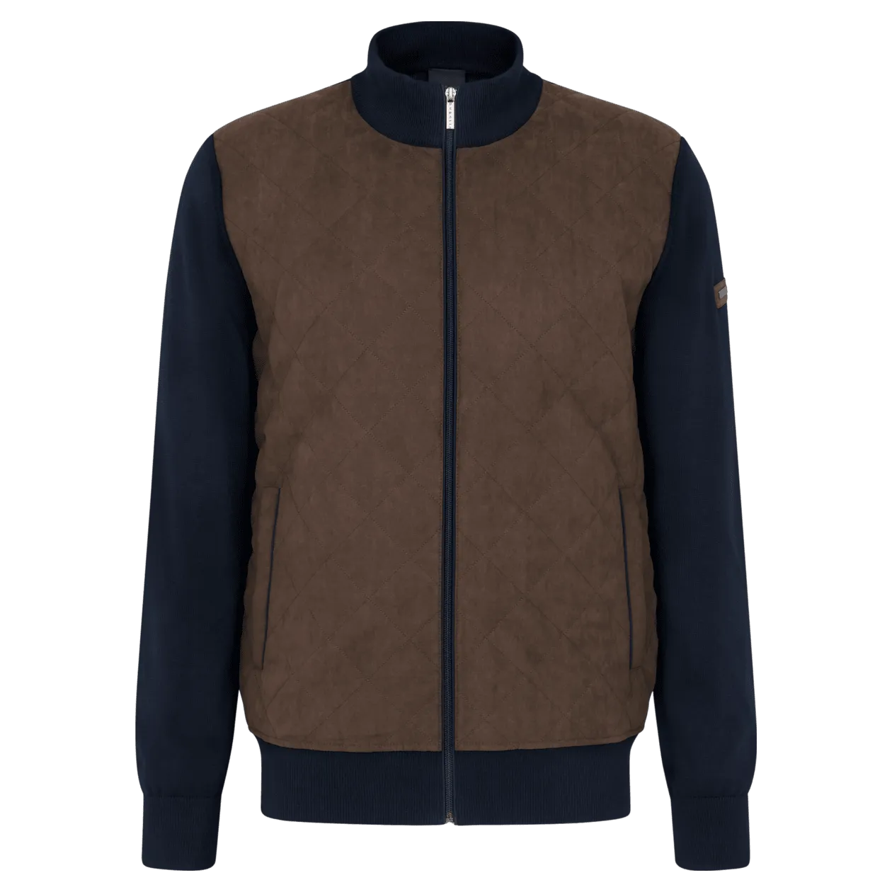 Bugatti Suede Front Zip Cardigan